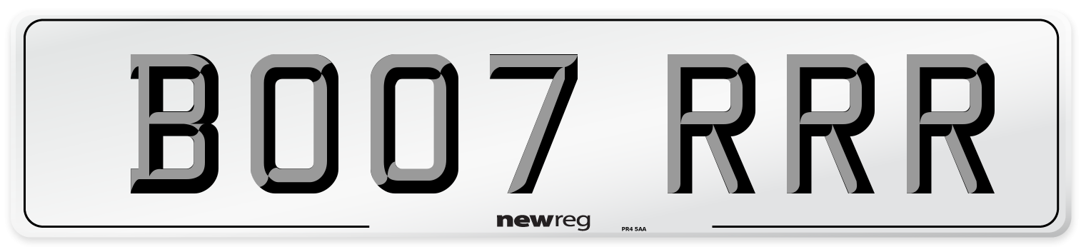 BO07 RRR Number Plate from New Reg